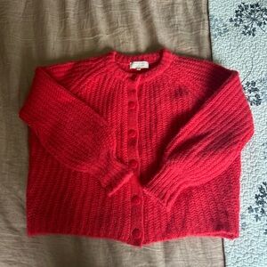 Sezane Vibrant Red Cardigan Sweater xxs
